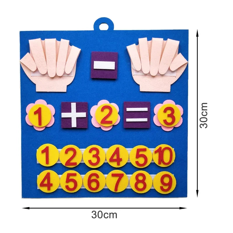 Jeu Montessori en feutre pour enfants – Apprentissage ludique des chiffres et du comptage